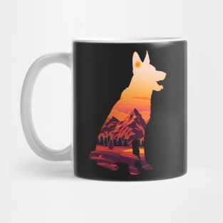 Dog look at Mountains love the Sunset Mug